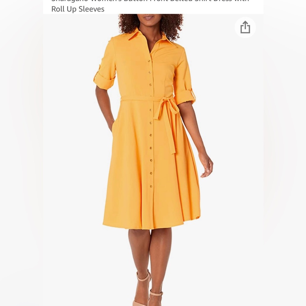NWT Size 6 Sharagano dress with roll up sleeve